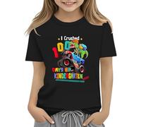 Maskjuwio 100th Day of School Celebration for Girls and Boys Kids T Shirts Fun Colorful Numbers Toy Truck Football Basketball Felpe con, Nero , 8-9 Jahre