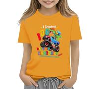 Maskjuwio 100th Day of School Celebration for Girls and Boys Kids T Shirts Fun Colorful Numbers Toy Truck Football Basketball Felpe con, giallo., 2-3 Jahre