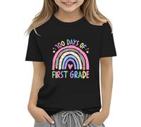 Maskjuwio 100th Day of School Celebration for Girls and Boys Kids T Shirts Fun Colorful Numbers Toy Truck Football Basketball Pullover Donna Spalla Manica Lunga, Nero , 4-5 Jahre