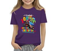 Maskjuwio 100th Day of School Celebration for Girls and Boys Kids T Shirts Fun Colorful Numbers Toy Truck Football Basketball Felpe con, Lilla, 10-11Years