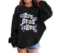 Maskjuwio Autumn and Winter Boys and Girls Long Sleeved Hooded Casual Sweatshirt Fashion Print Tops Abbigliamento Bambino 74, Nero , 9-10 Jahre
