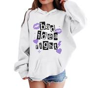 Maskjuwio Autumn and Winter Boys and Girls Long Sleeved Hooded Casual Sweatshirt Fashion Print Tops Abbigliamento Bambino 74, bianco, 11-12 Jahre
