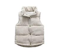 Maskjuwio Bambino Ragazza Gilet Fuzzy Senza Maniche Cappotto Capispalla Borse Giacche Ragazzo 152, beige., 18-24 Monate