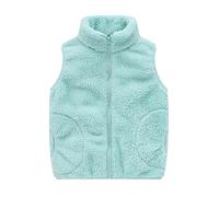 Maskjuwio Canottiera intima senza maniche tinta unita per inverno e inverno con tasche, multicolore giacca invernale ragazzo 98, Azzurro, 6-7 Jahre