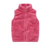 Maskjuwio Canottiera intima senza maniche tinta unita per inverno e inverno con tasche, multicolore giacca invernale ragazzo 98, Colore: rosso, 6-7 Jahre