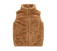 Maskjuwio Canottiera intima senza maniche tinta unita per inverno e inverno con tasche, multicolore giacca invernale ragazzo 98, cachi, 6-7 Jahre