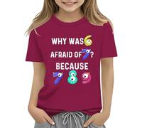 Maskjuwio Colorful Number Day Math Kids T Shirt Number Day 2025 School Math Day Top Number Day T Shirts Math Lovers Fantasia a maniche lunghe da donna, Vino, 6-7 Jahre