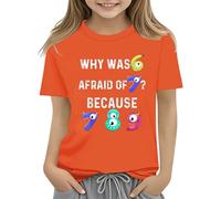 Maskjuwio Colorful Number Day Math Kids T Shirt Number Day 2025 School Math Day Top Number Day T Shirts Math Lovers Fantasia a maniche lunghe da donna, Colore: arancione., 10-11Years