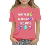 Maskjuwio Colorful Number Day Math Kids T Shirt Number Day 2025 School Math Day Top Number Day T Shirts Math Lovers Fantasia a maniche lunghe da donna, Colore: rosa., 10-11Years