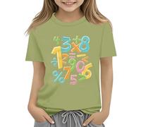 Maskjuwio Colorful Number Day Math Kids T Shirt Number Day 2025 School Math Day Top Number Day T Shirts Math Lovers Top Pancia, Ag., 12-13 Jahre