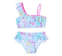 Maskjuwio Costume da bagno a petalo Femminile Volant Split Costume da bagno Ragazze Medi E Grandi Costumi Da Bagno, Blu, 4-5 Jahre