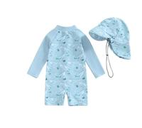 Maskjuwio Costume da bagno da bambina con cerniera a maniche corte Rash Guard con berretto da nuoto costume da bagno per bambini costumi da bagno in neoprene, costume da bagno da spiaggia anno con