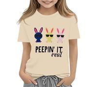 Maskjuwio Easter Shirts for Toddler Boy Short Sleeve Tractor Bunny Tshirt for Kids Cotton Tee Tops 2 13 Years Cravatta Natale, beige., 2-3 Jahre