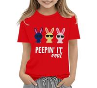 Maskjuwio Easter Shirts for Toddler Boy Short Sleeve Tractor Bunny Tshirt for Kids Cotton Tee Tops 2 13 Years Cravatta Natale, Colore: rosso, 2-3 Jahre
