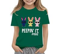 Maskjuwio Easter Shirts for Toddler Boy Short Sleeve Tractor Bunny Tshirt for Kids Cotton Tee Tops 2 13 Years Cravatta Natale, verde, 10-11Years