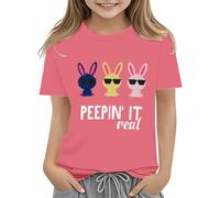 Maskjuwio Easter Shirts for Toddler Boy Short Sleeve Tractor Bunny Tshirt for Kids Cotton Tee Tops 2 13 Years Cravatta Natale, rosa intenso, 8-9 Jahre