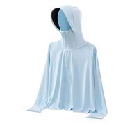 Maskjuwio - Giacca di protezione solare con cappuccio, anti-raffreddamento, giacca sottile e traspirante per ragazze Softshell 128, Azzurro, 16-17 Jahre