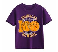 Maskjuwio Girls and Boys Casual Short Sleeved T Shirt 100 Days of School Opening 100 Days Anniversary Personality Loose Short Sleeved Camicia Uomo 146, Lilla, 6-7 Jahre