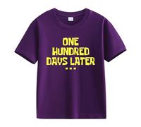 Maskjuwio Girls and Boys Casual Short Sleeved T Shirt 100 Days of School Opening 100 Days Anniversary Personality Loose Short Sleeved Manica Lunga Ragazza 128, Lilla, 10-11Years