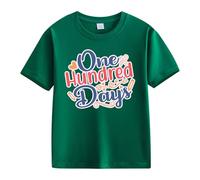 Maskjuwio Girls and Boys Casual Short Sleeved T Shirt 100 Days of School Opening 100 Days Anniversary Personality Loose Short Sleeved Weite Pullis für Damen, verde, 6-7 Jahre