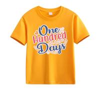 Maskjuwio Girls and Boys Casual Short Sleeved T Shirt 100 Days of School Opening 100 Days Anniversary Personality Loose Short Sleeved Weite Pullis für Damen, giallo., 10-11Years