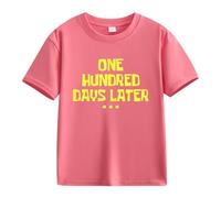 Maskjuwio Girls and Boys Casual Short Sleeved T Shirt 100 Days of School Opening 100 Days Anniversary Personality Loose Short Sleeved Manica Lunga Ragazza 128, rosa intenso, 6-7 Jahre