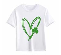Maskjuwio Girls and Boys Casual Short Sleeved T Shirt St Day Middle and Large Children's Retro Personality 2D Printing Children's Loose Short Sleeved Maglietta intima a maniche lunghe, bianco, 8-9