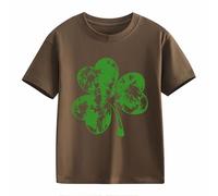 Maskjuwio Girls and Boys Casual Short Sleeved T Shirt St Day Middle and Large Children's Retro Personality 2D Printing Children's Loose Short Sleeved Blusa 140, marrone, 4-5 Anni