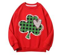 Maskjuwio Girls and Boys Round Neck Felpe Spring and Autumn St Day Middle and Large Children's Felpe Retro Personality 2D Printing Children's Casual Felpa con cappuccio, Colore: rosso, 4-5 Jahre