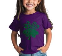 Maskjuwio Girls and Boys St Day Shirt Graphic Tee Comfort Fit for Daily Wear Green Ages 1 15 Maglione a rete, Lilla, 12-13 Anni