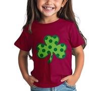 Maskjuwio Girls and Boys St Day Shirt Graphic Tee Comfortable Fit for Daily Wear Green Ages 1 15 Abbigliamento Ragazza 128, Vino, 6-7 Jahre