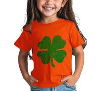 Maskjuwio Girls and Boys St Day Shirt Graphic Tee Comfortable Fit for Daily Wear Green Ages 1 15 - Camicia da donna elegante per feste e matrimoni, Colore: arancione., 6-7 Jahre