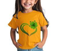 Maskjuwio Girls and Boys St Day Shirt Graphic Tee Comfortable Fit for Daily Wear Green Ages 1 15 tunica indiana, giallo., 12-13 Jahre
