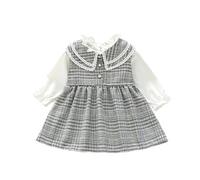 Maskjuwio Girl's Spring And Autumn New Dress Korean Version Of The Girl's Foreign Style Waistcoat Two Piece Skirt Gonna in tulle 128, grigio., 3-4 Jahre