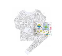 Maskjuwio Kid DIY Painted Homewear Set Coloring Pajama Set for Boy and Girl Can Play with and Wear 3 Month Girl Neonato, c, 3-4 Jahre