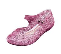 Maskjuwio Sandali Jelly per ragazze, taglia 10, con glitter, sandali da principessa, punta chiusa, sandali con zeppa, estivi, scarpe casual da passeggio, leggere, traspiranti, antiscivolo, rosa, 29 EU