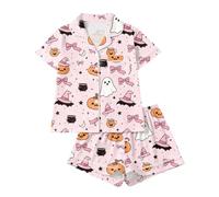 Maskjuwio Set pigiama da donna pantaloncini da donna corto pj set 2 pezzi | Pigiama, set da 2 pezzi per la casa, per rilassarsi, pigiama estivo con pantaloni, maglietta, set di biancheria da notte
