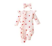 Maskjuwio Sleeve Long Floral Jumpsuit + Headbands Stampato Baby Infant Girls Romper&Jumpsuit Floral Romper Infant Sleeve Girls Jumpsuit + Headbands Long Baby Printed Girls Romper&Jum, bianco, 3-6