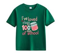 Maskjuwio Spring and Autumn New Fashionable Cute Print Comfortable Version of The Girls Printed T Shirt Top Top Top in pizzo nero da donna, Ag., 6-7 Anni