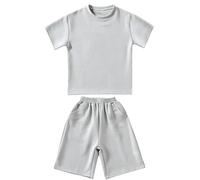 Maskjuwio Summer Children's Quick Drying Short Sleeved Suit Shorts Middle And Small Children Candy Colour Casual Wear Boys Sportswear - Tuta natalizia per ragazzi 98, bianco, 4-5 Jahre