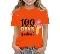 Maskjuwio Toddler Boy Girl Summer Clothes First Day of School Shirt In My Pre School Shirt Toddler Kindergarten Shirts Girls Fashion, Colore: arancione., 10-11Years
