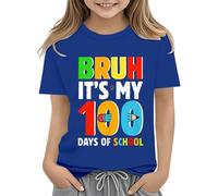 Maskjuwio Toddler Boy Girl Summer Clothes First Day of School Shirt In My Pre School Shirt Toddler Kindergarten Shirts Blusa 52 Donna, Blu, 10-11Years