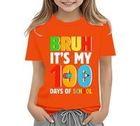 Maskjuwio Toddler Boy Girl Summer Clothes First Day of School Shirt In My Pre School Shirt Toddler Kindergarten Shirts Blusa 52 Donna, Colore: arancione., 10-11Years