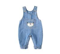 Maskjuwio Tuta in jeans per la primavera e morbida, non scivola sulla spalla, bambino di un anno, jeans autunnali, bei vestiti per gattonare Body corto 98, Blu, 12-18 Monate