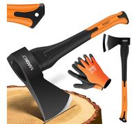 MASKO® Ascia da spaccatura, ascia da spaccatura, martello da spaccatura e guanti, strumento perfetto per giardini e foreste, universale, robusta, durevole, antiruggine, ascia per legno da 1000 g