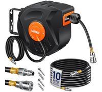 MASKO® Avvolgitore per tubo ad aria compressa automatico Attacco 1/4 - Avvolgitubo Portatubo a muro Avvolgitore per tubo Avvolgitore per tubo ad aria compressa, Grigio, 20m