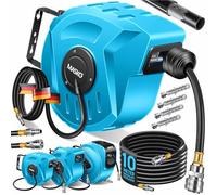 MASKO® Avvolgitubo automatico per tubo aria compressa da 30 m - Schlauchtrommel con attacco da 6 mm, Schlauchaufroller, supporto a parete, maniglia di trasporto, orientabile a 180°, freno del tubo