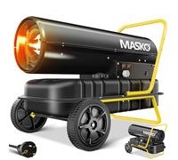 Masko® Cannone riscaldante 30kW Diesel Essiccatore per edifici Riscaldatore per edifici Generatore di Aria Calda Termoventilatore 34L Serbatoio con Termostato Riscaldatore Olio Flusso Nero/Giallo