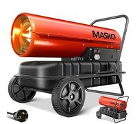 Masko® Cannone riscaldante 30kW Diesel Essiccatore per edifici Riscaldatore per edifici Generatore di Aria Calda Termoventilatore 34L Serbatoio con Termostato Riscaldatore Olio Flusso Rosso/Nero