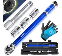 Masko® Chiave dinamometrica 6 pz. Set 40-210Nm 1/2 ' CV con 3 attacchi da 17 mm, 19 mm, 21 mm e prolunga da 125 mm con custodia +/- 4% di tolleranza chiave per pneumatici chiave dinamometrica